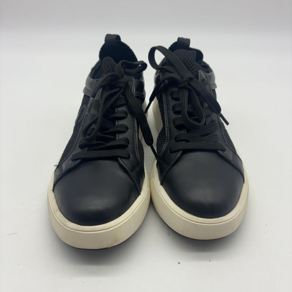 Stuart Weitzman 5050 Pro Leather & Knit Low-Top Sneakers size 8